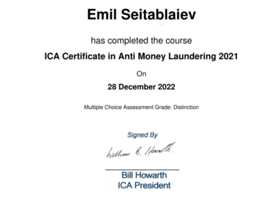 ICA Certificate in Anti-Money Laundering